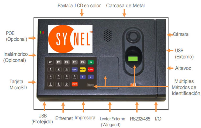 Lector biométrico de huella Pantalla LCD a color | Control de Acceso y Asistencia
