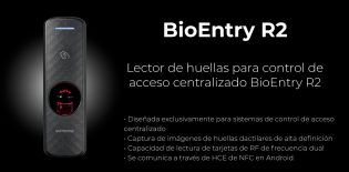 Lector de huellas para control de acceso centralizado Suprema BioEntry R2 | Sistemas Sintel