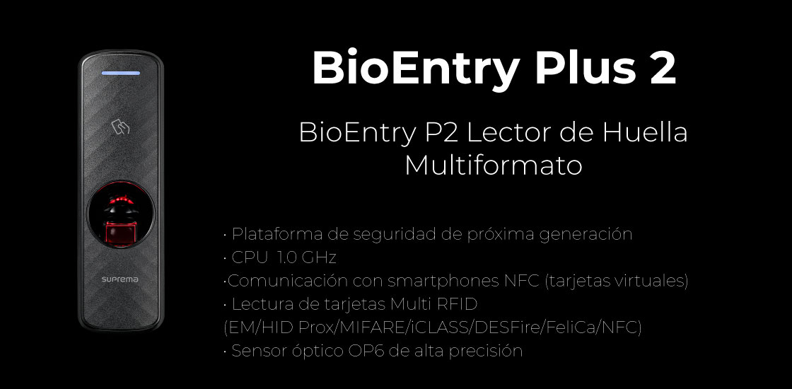 Lector Biométrico multiplataforma BioEntry P2 | Sistemas Sintel